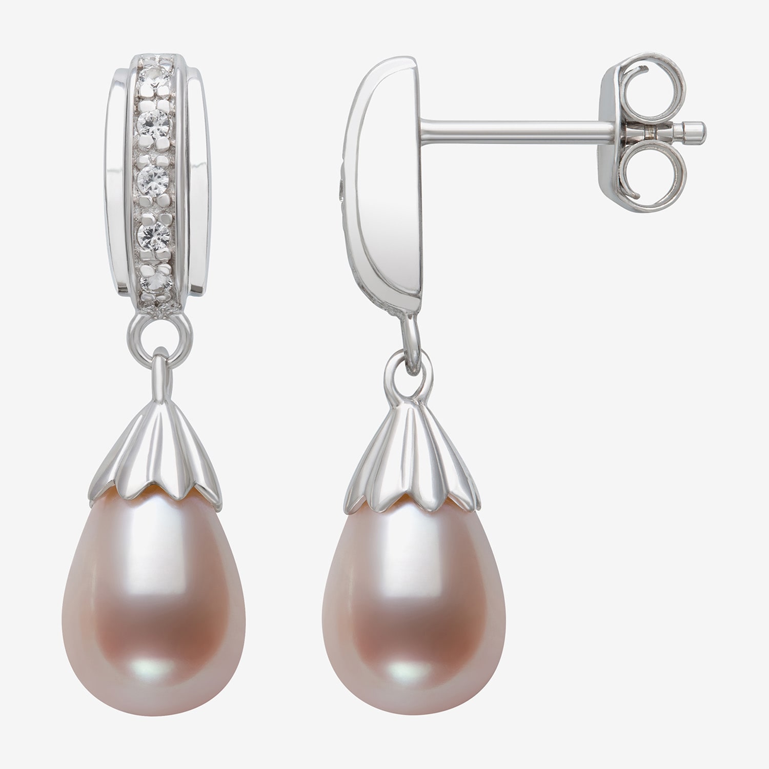 Limited Quantities! Womens Cultured Freshwater Pearl Sterling Silver Drop Earrings