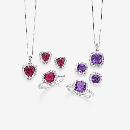 Lab Created Red Ruby Sterling Silver 10mm Heart Stud Earrings