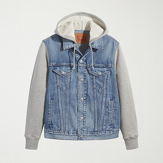 Levi's® Hybrid Hoodie Mens Denim Hooded Lightweight Trucker Jacket