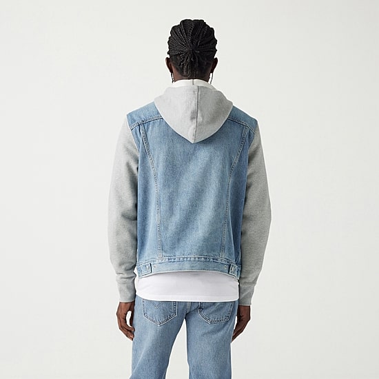 Levi's® Hybrid Hoodie Mens Denim Hooded Lightweight Trucker Jacket