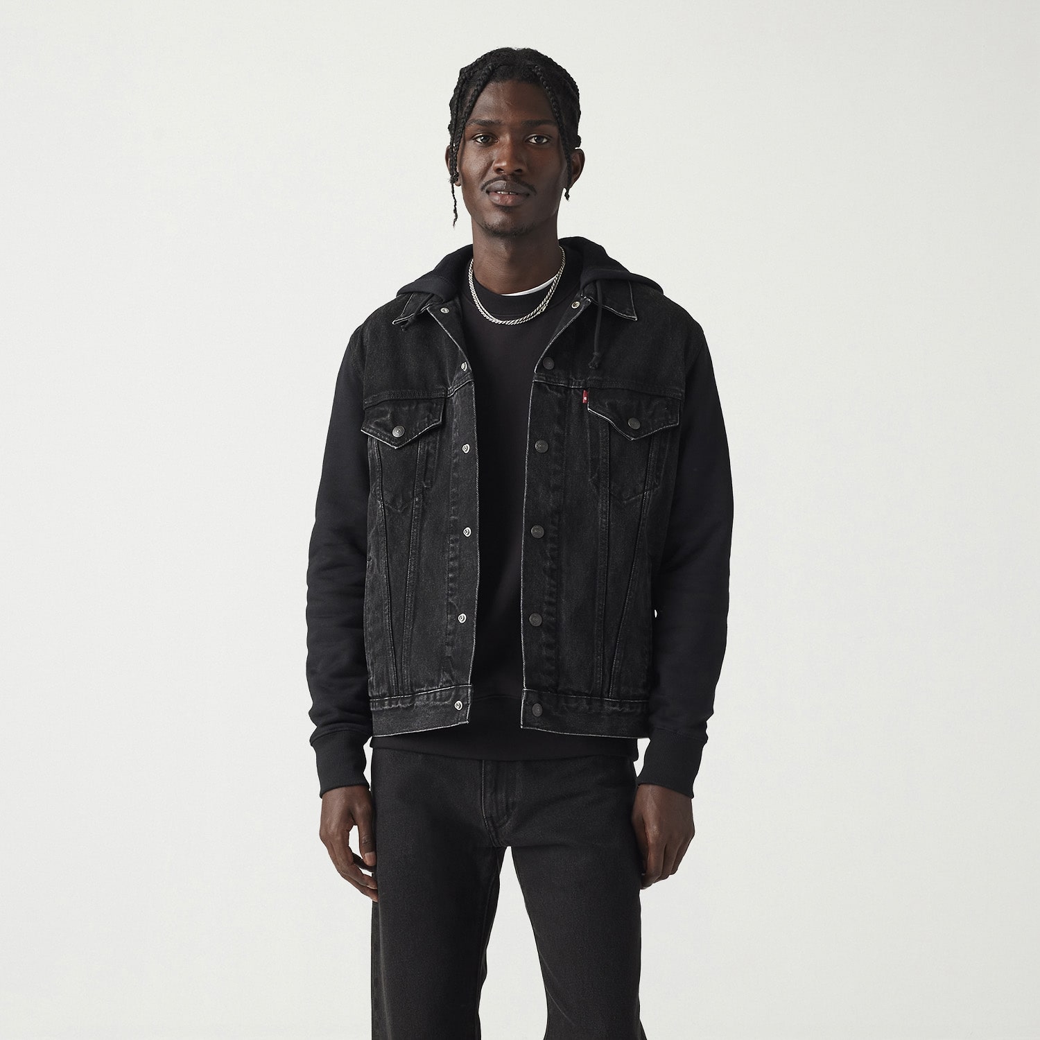 Levi's® Hybrid Hoodie Mens Denim Hooded Lightweight Trucker Jacket
