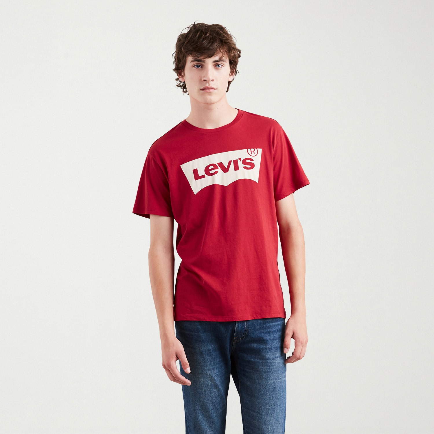 Levi's® Set-In Neck Mens Round Short Sleeve Regular Fit Graphic T-Shirt