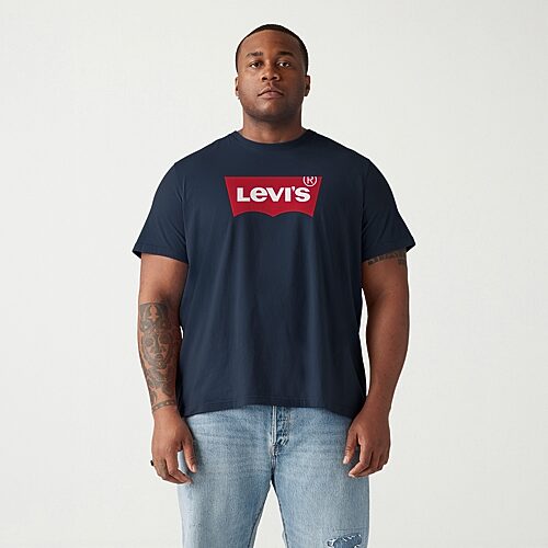 Levi's Big and Tall Mens Crew Neck Short Sleeve Regular Fit Logo Graphic T-Shirt, 6x-large, Blue