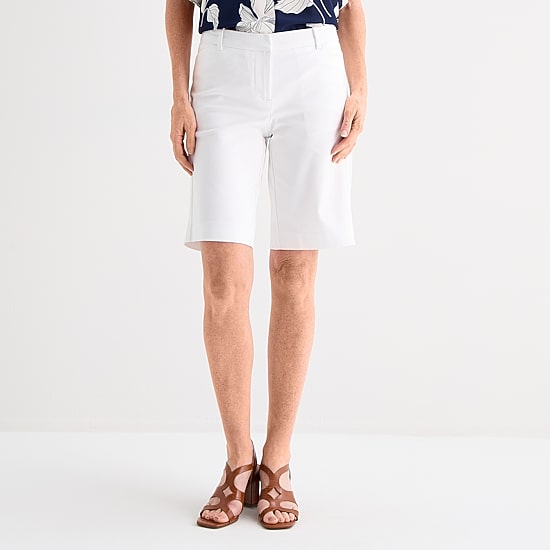 Liz Claiborne Womens 11" Mid Rise Bermuda Short