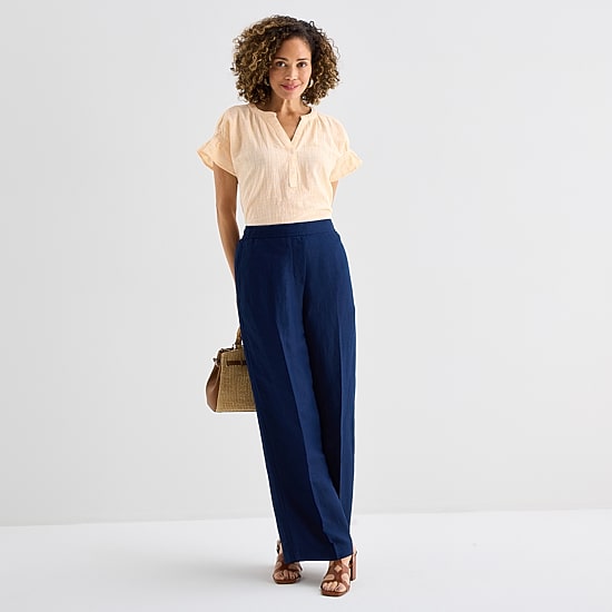 Liz Claiborne Womens Split Crew Neck Short Sleeve Blouse