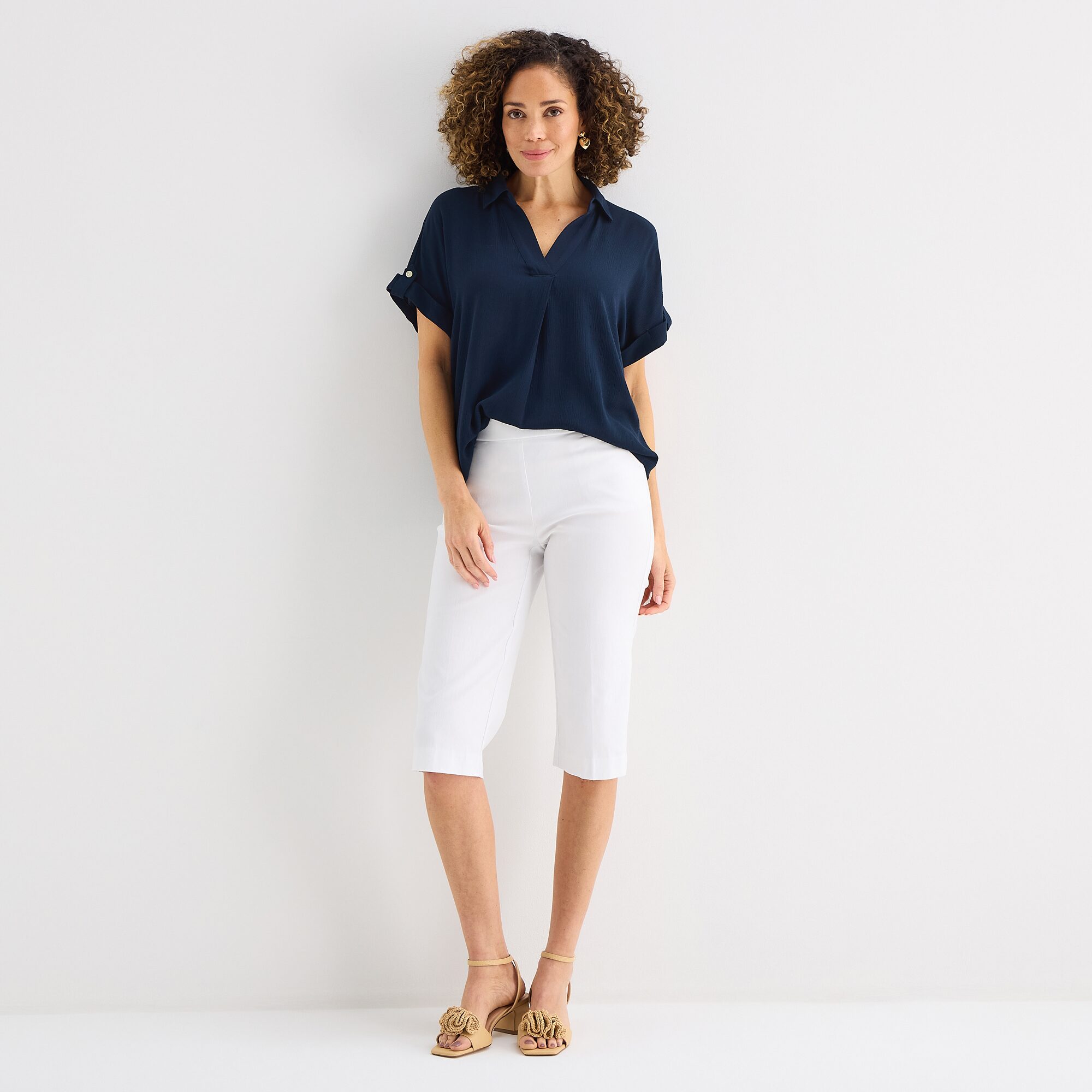 Liz Claiborne Womens Short Sleeve Blouse