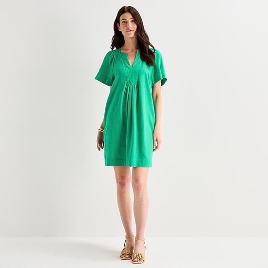 St. John's Bay Womens Short Sleeve Sheath Dress