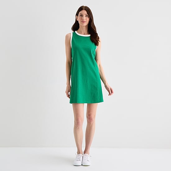 St. John's Bay Womens Crew Neck Sleeveless Sheath Dress