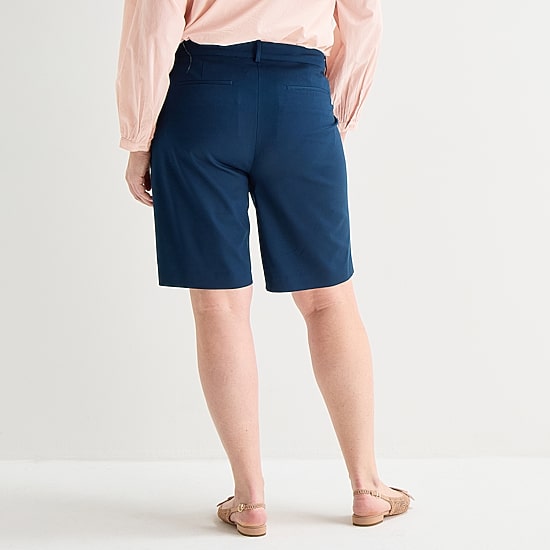 Liz Claiborne Womens 11 1/2" High Rise Plus Bermuda Short