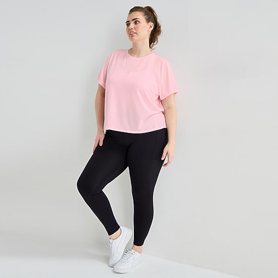 Xersion Ruffle Womens Short Sleeve Active Plus T-Shirt