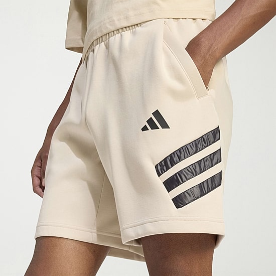 adidas Future Icons Woven 3 Stripe Mens 7" Mid Rise Workout Shorts