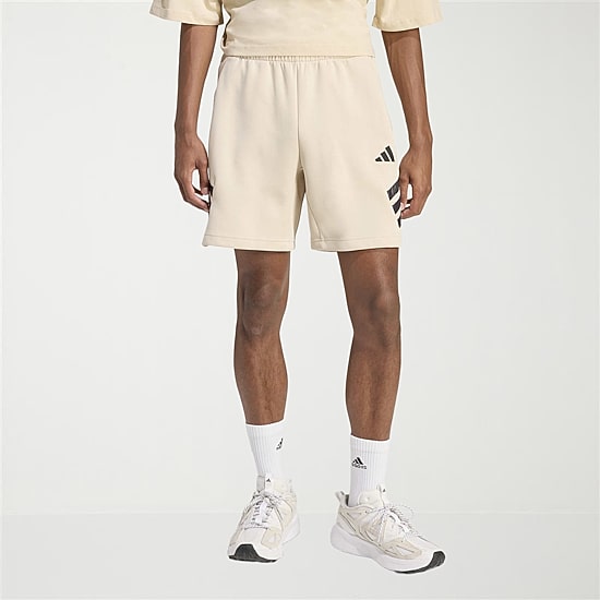adidas Future Icons Woven 3 Stripe Mens 7" Mid Rise Workout Shorts