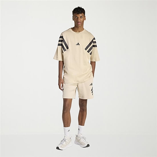 adidas Future Icons Woven 3 Stripe Mens 7" Mid Rise Workout Shorts