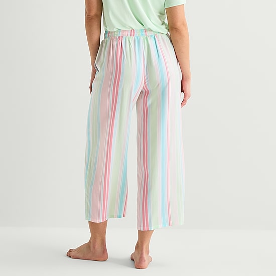 Sleep Chic Womens Poplin Pajama Capri Pant