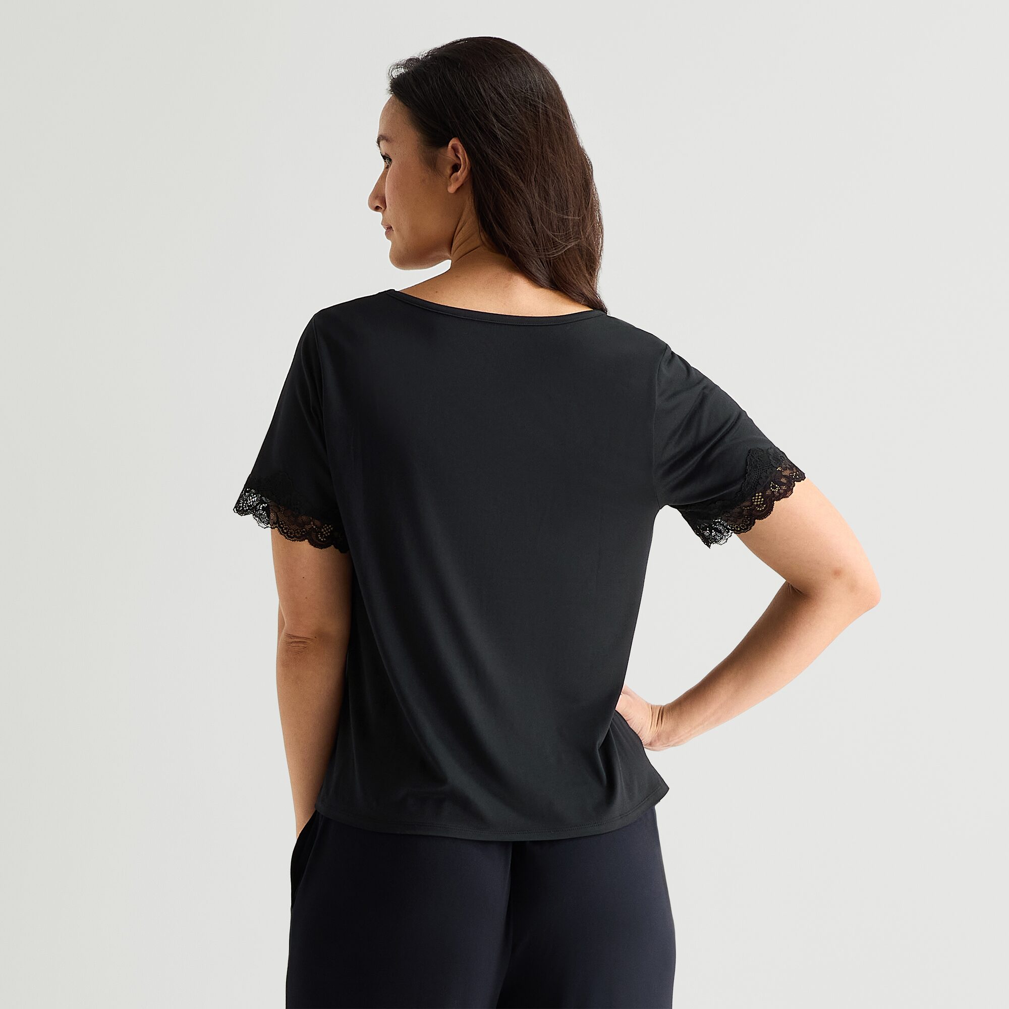 Ambrielle Womens Scoop Neck Short Sleeve Pajama Top