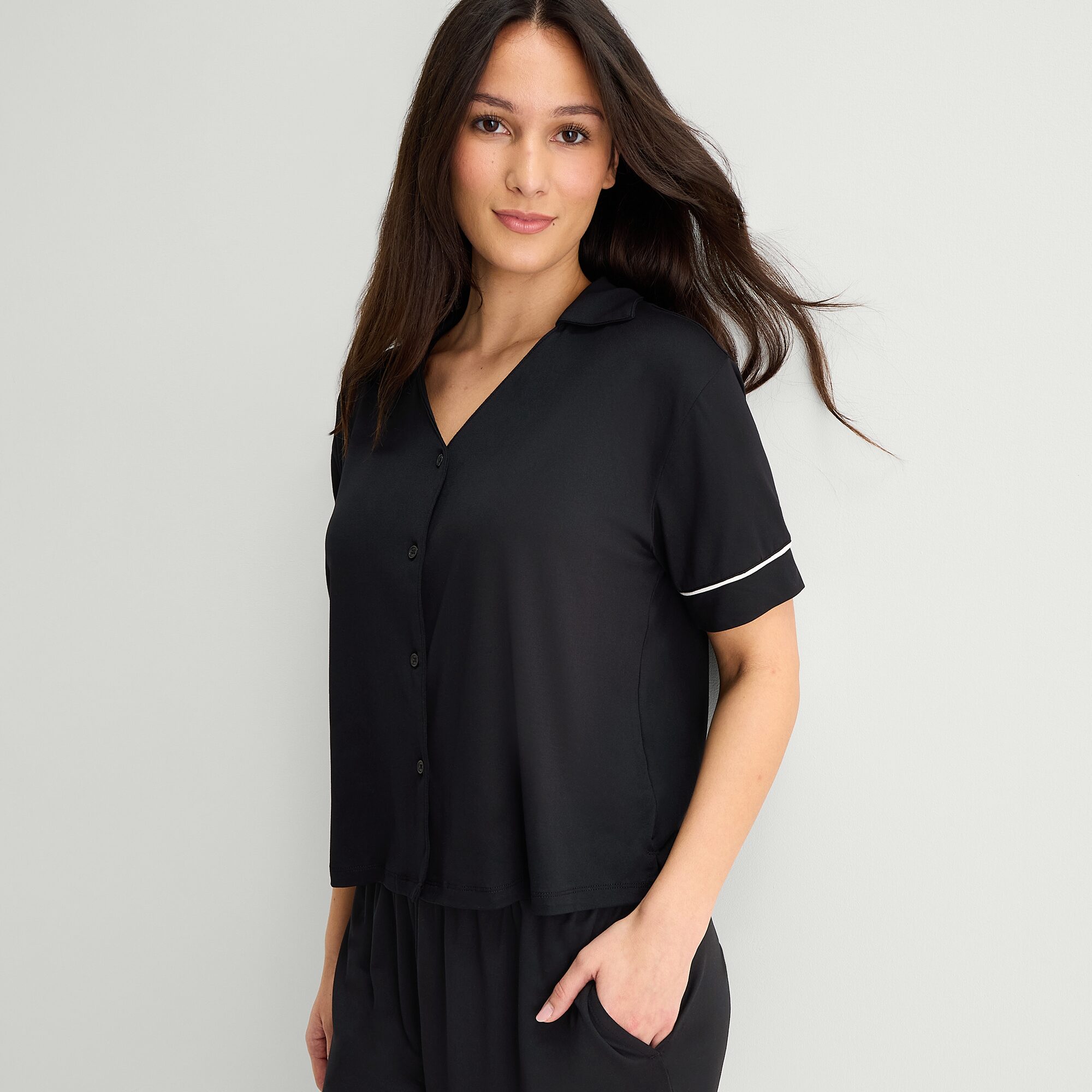 Ambrielle Womens Short Sleeve 2-pc. Pajama Set