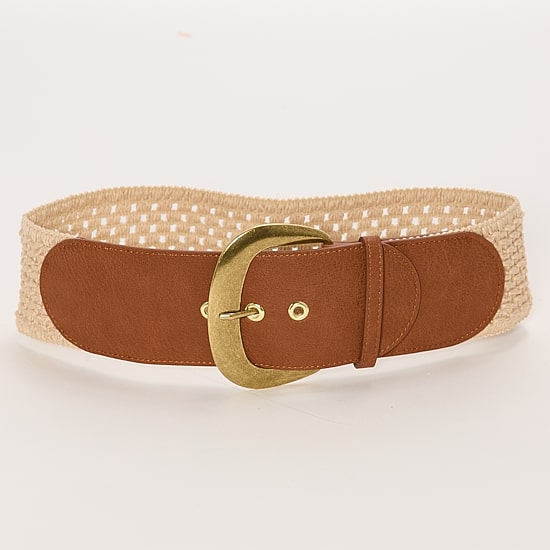 A.N.A Natural Woven Belt With Pu Buckle Womens Belt
