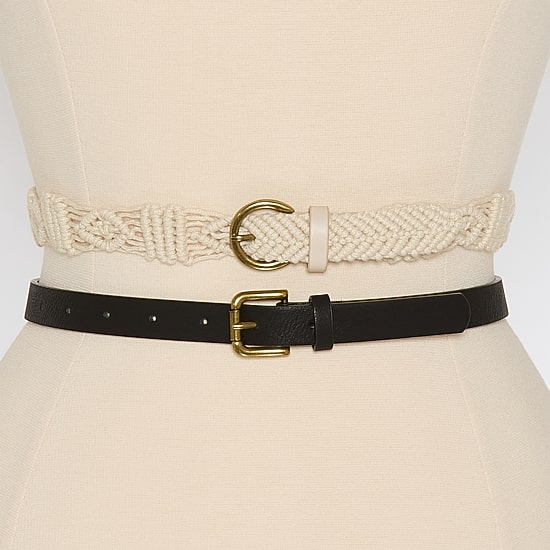 A.N.A Macarame And Solid Belt Set 2-pc. Womens Belt