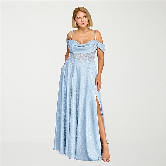 City Triangle Womens Juniors Plus Draped Neck A-Line Dress