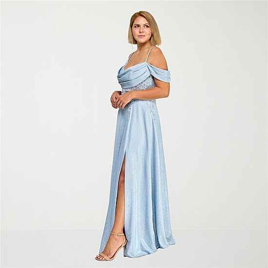 City Triangle Womens Juniors Plus Draped Neck A-Line Dress
