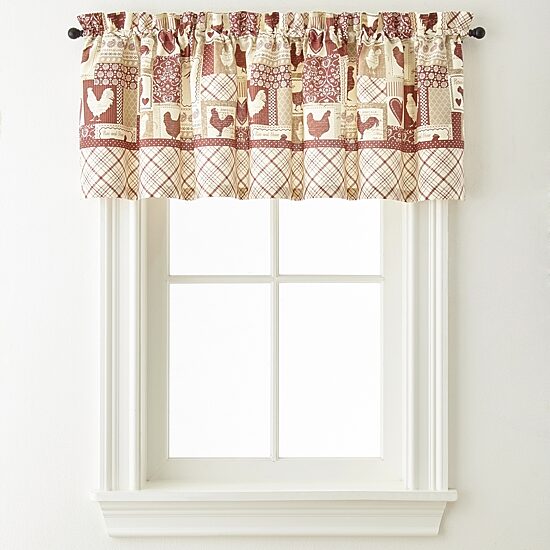 Home Expressions Rooster Round Up Rod Pocket Valance