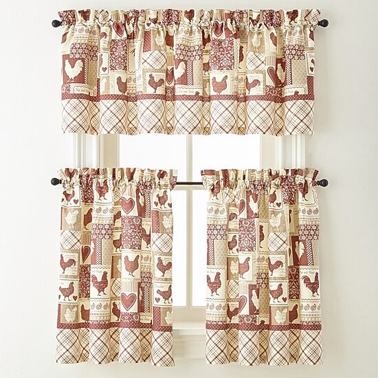 Home Expressions Rooster Round Up Rod Pocket Valance