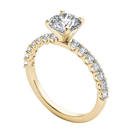 1 CT.T.W. Natural Round Diamond 14K Gold Engagement Ring