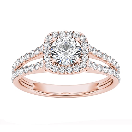 1 CT.T.W. Natural Round Diamond 14K Gold Engagement Ring