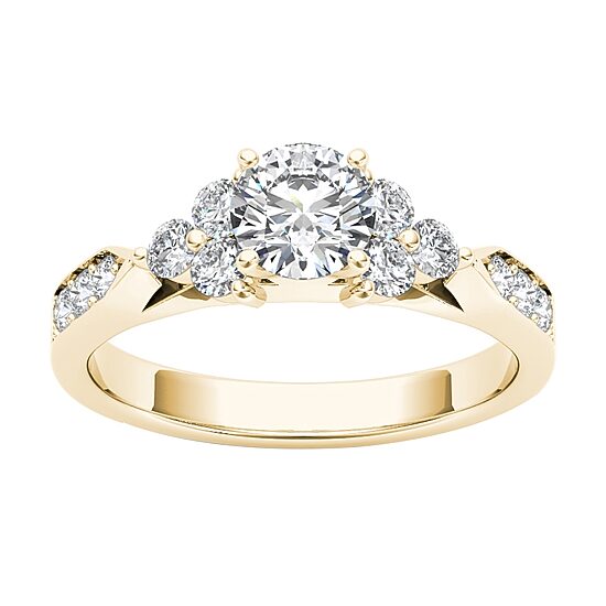 1 CT.T.W. Natural Round Diamond 14K Gold Engagement Ring
