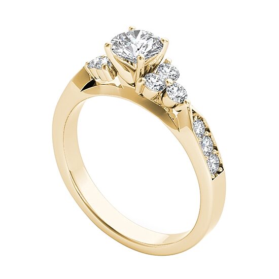 1 CT.T.W. Natural Round Diamond 14K Gold Engagement Ring