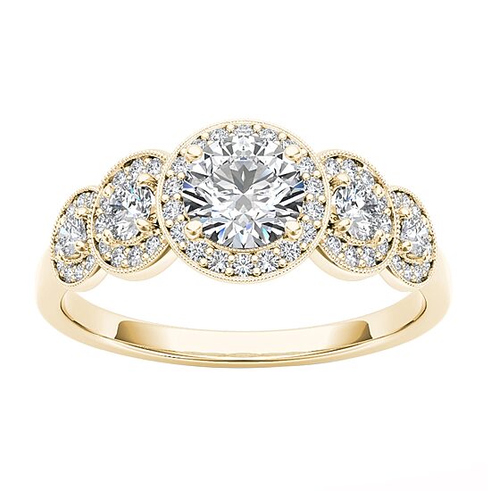 1 CT.T.W. Natural Round Diamond 14K Gold Engagement Ring