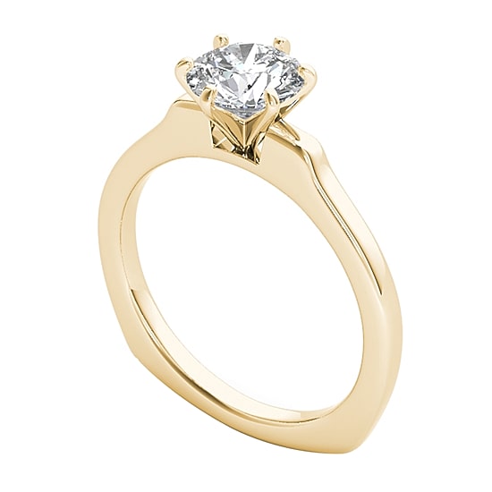 Womens 1 CT. Natural White Diamond 14K Gold Round Solitaire Engagement Ring
