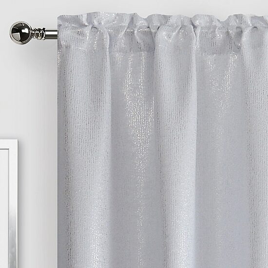 Regal Home Alivia Metallic Stripe Rod Pocket Energy Saving Blackout Set of 2 Curtain Panel