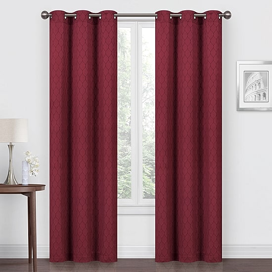 Regal Home Mackenna Jacquard Grommet Top Light-Filtering Set of 2 Curtain Panel