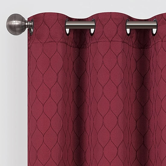 Regal Home Mackenna Jacquard Grommet Top Light-Filtering Set of 2 Curtain Panel