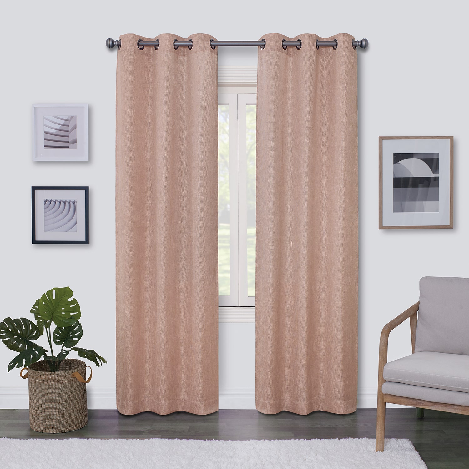 Regal Home Surfaces Solid Grommet Top Light-Filtering Single Curtain Panel