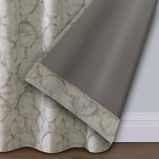 Max Blackout Emerson Scroll Grommet Top 100% Blackout Single Curtain Panel