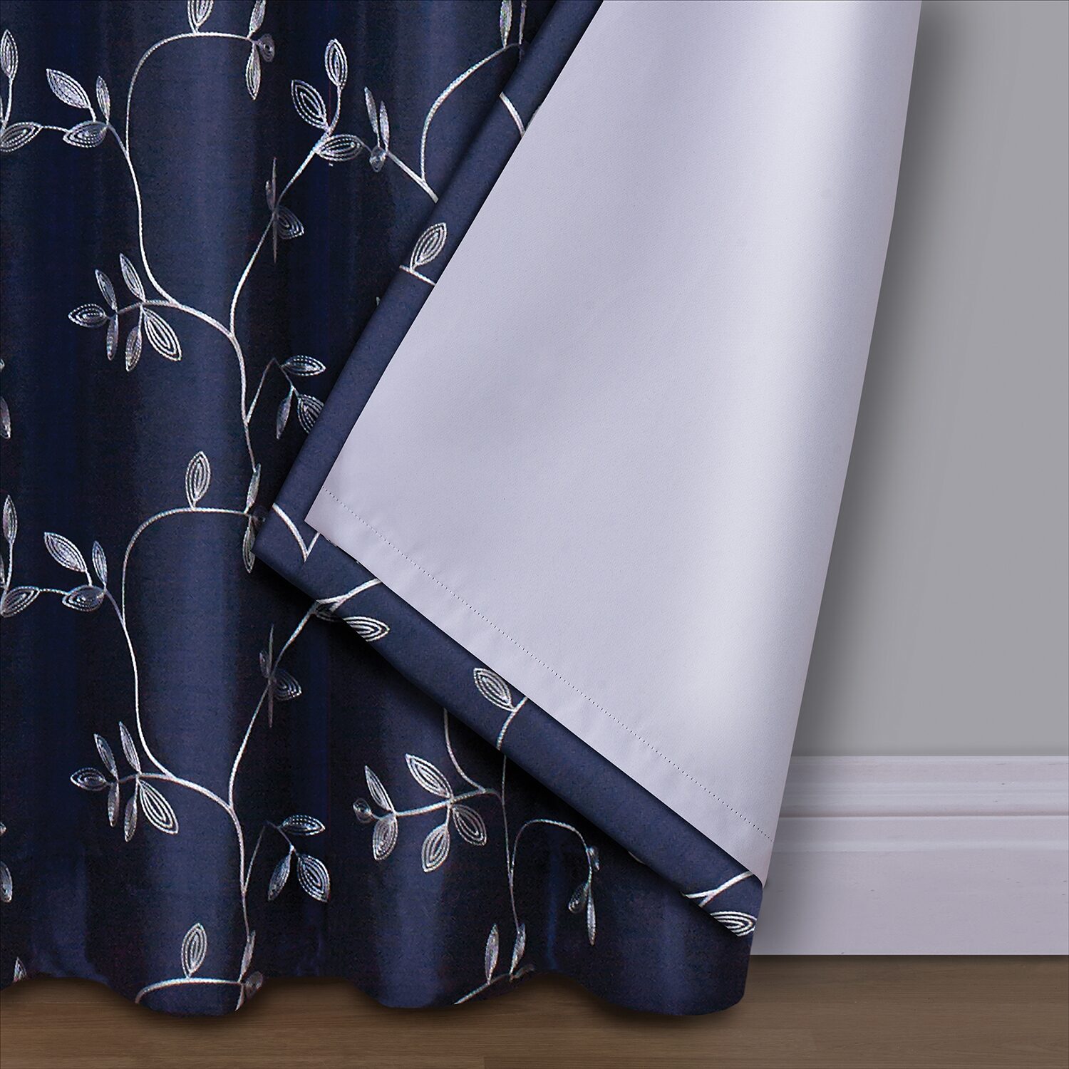 Max Blackout Mystique Grommet Top Embroidered 100% Single Curtain Panel