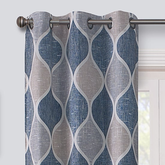 Regal Home Surfaces Ogee Grommet Top Light-Filtering Single Curtain Panel