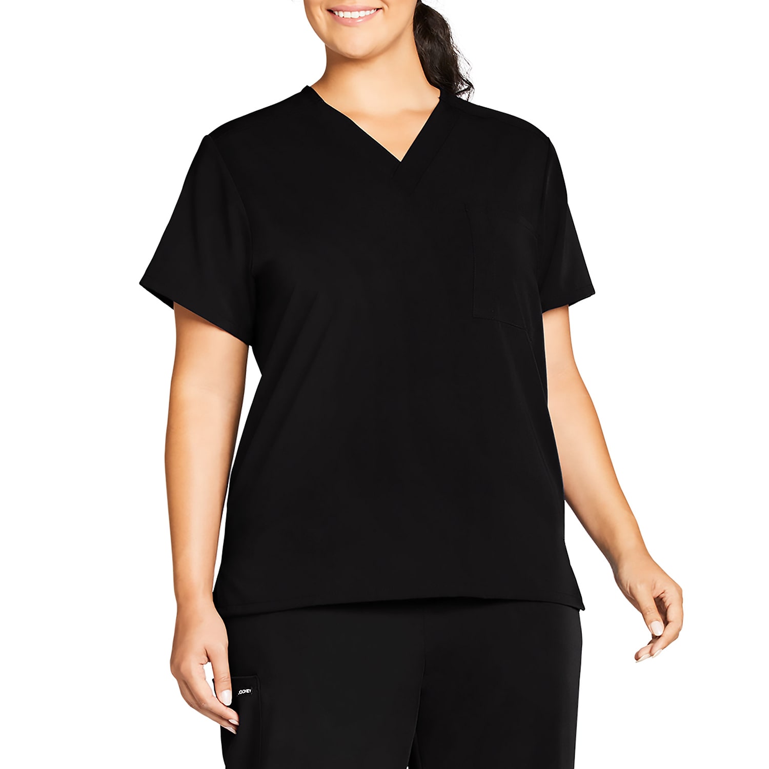 Jockey 2200 Classic 1-Pocket Stretch Unisex Adult Big V Neck Short Sleeve Fabric Scrub Top