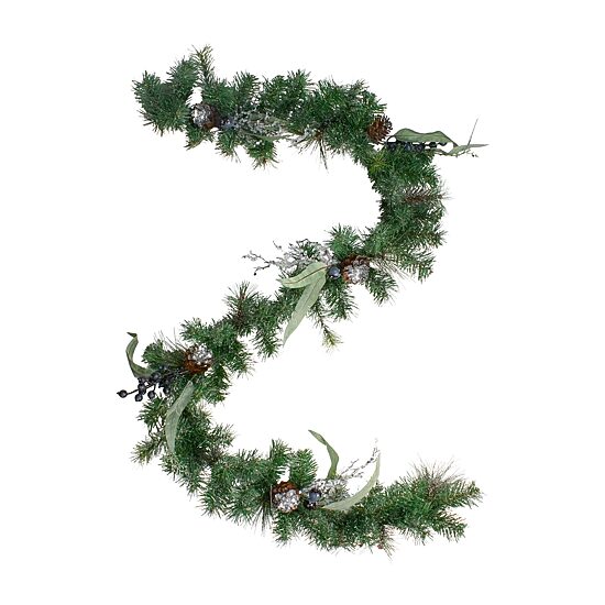 6' x 12'' Pine and Blueberries Artificial Christmas Garland - Unlit