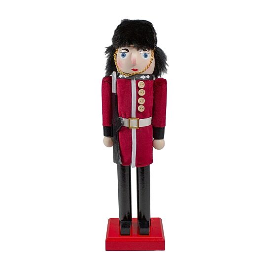 14'' Red and Black Royal Guard Christmas Nutcracker Soldier with Rifle