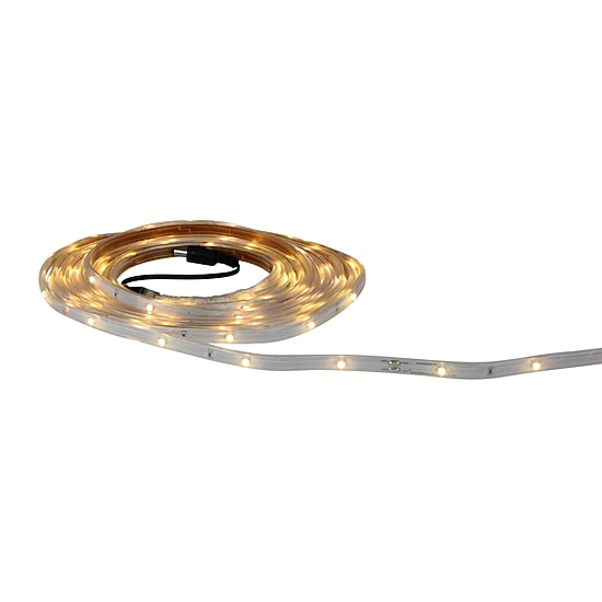 18' Warm White LED Outdoor Christmas Linear Tape Lighting - White Finish