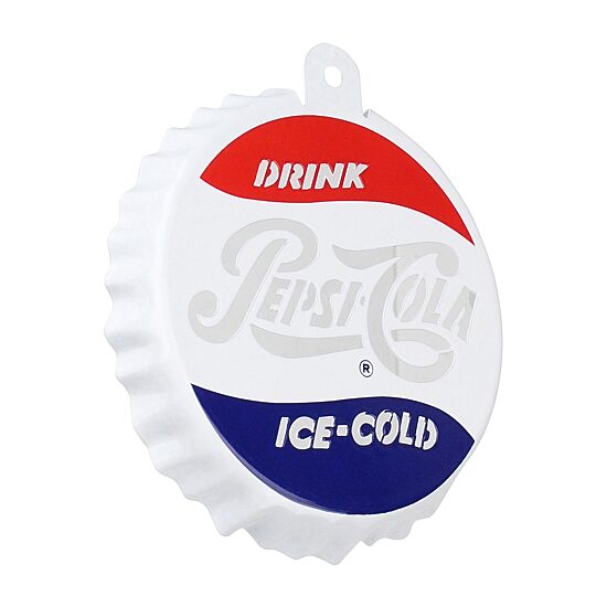 3.25'' White and Blue Pepsi-Cola Bottle Cap Logo Cut-Out Christmas Ornament