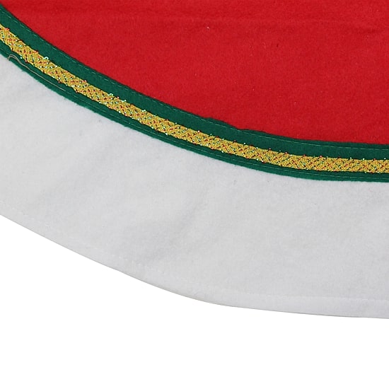 Northlight Red And White With Border Accents Tree Skirt