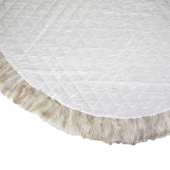 48'' Beige and Ivory Contemporary Christmas Tree Skirt