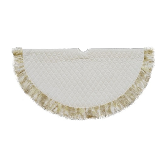 48'' Beige and Ivory Contemporary Christmas Tree Skirt