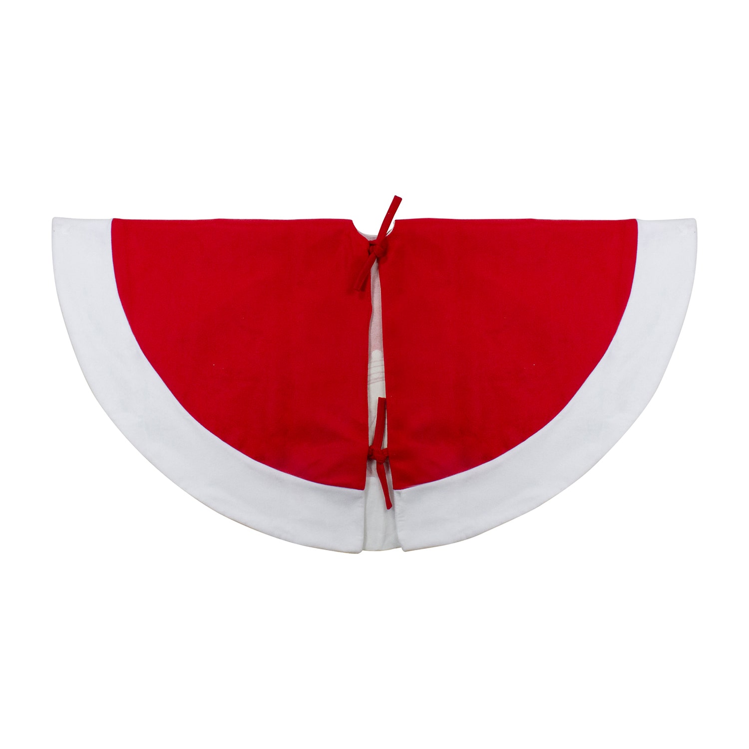 48'' Red and White Winter Reindeer Embroidered Christmas Tree Skirt