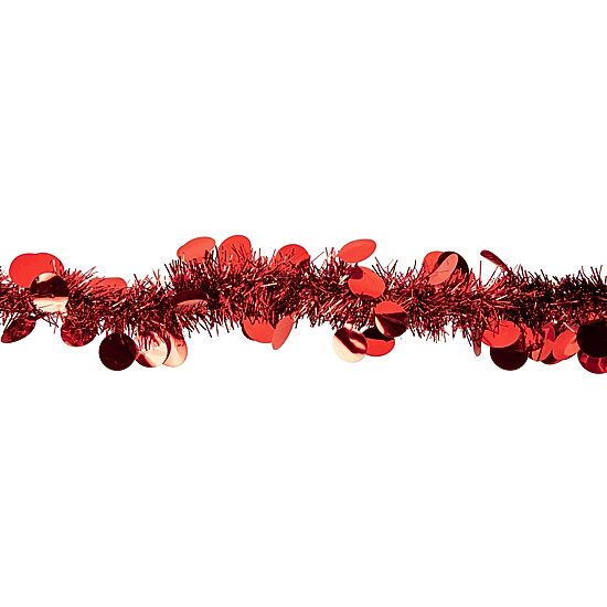 50' x 2.5'' Red Tinsel Christmas Garland with Polka Dots - Unlit