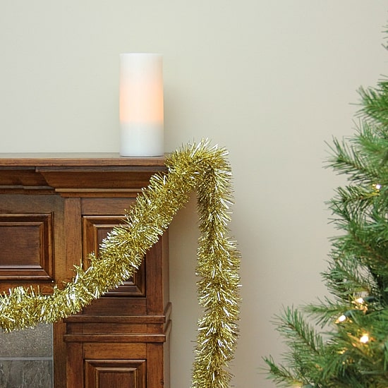 50' x 2.5'' Deep Gold Christmas Foil Tinsel Garland - Unlit